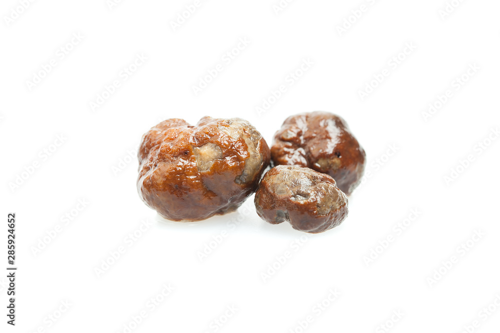 Three Truffle mushroom. White gourmet truffle mushroom isolated on white background Three Truffle mushroom. White gourmet truffle mushroom isolated on white background