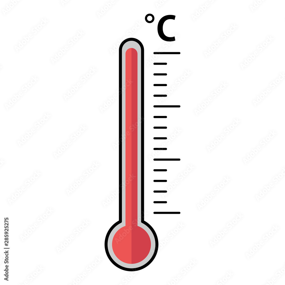 Thermometer icon. Goal flat vector illustration on isolated background Thermometer icon. Goal flat vector illustration on isolated background