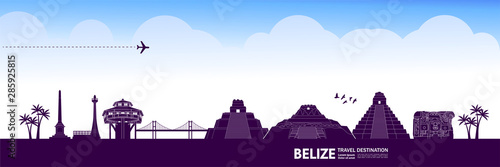 Belize travel destination grand vector illustration.