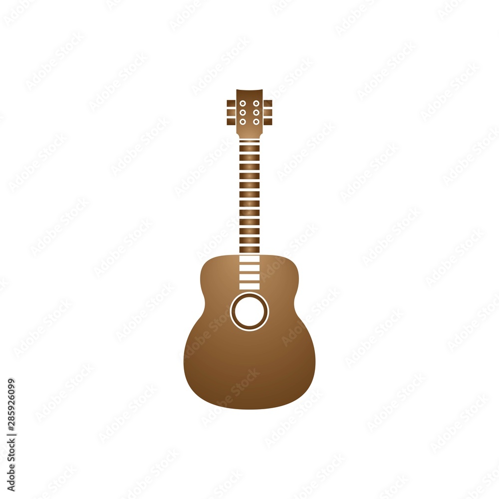 Naklejka premium Guitar logo template vector icon design