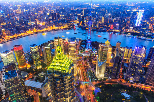 Aerial view of Shanghai cityscape