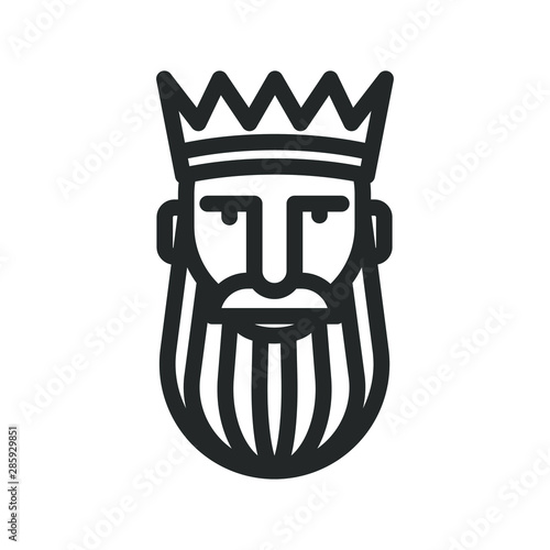 Logo bearded king in a crown