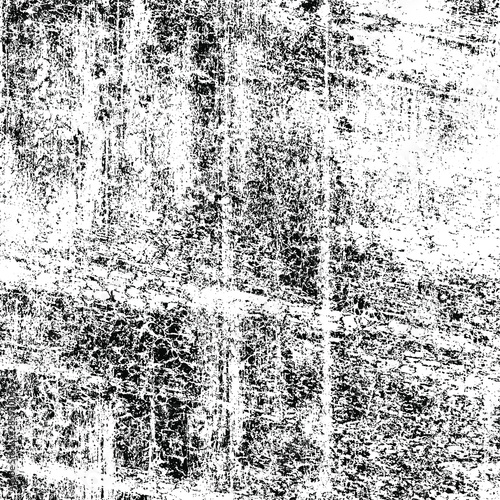 Grunge background black and white. Abstract monochrome texture. Vector pattern of scratches, chips, scuffs