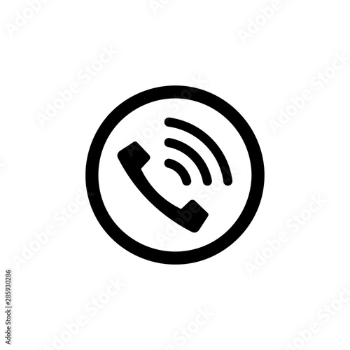 Phone Call vector icon. Style is flat rounded symbol  gray color  rounded angles  white background. Design element.