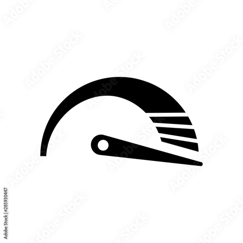 The tachometer, speedometer and indicator icon. Speed sign logo. Vector