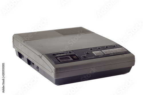 Slika na platnu old vintage cassette answering machine isolated on white background