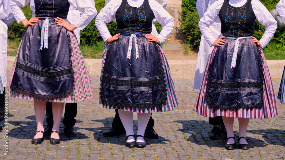 Hungarian Traditional woman dance folkloric customs.
