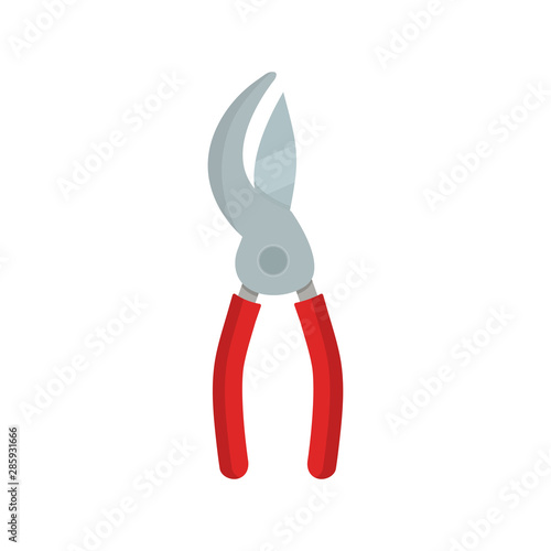 Secateurs flat icon design. Vector Symbol illustration.