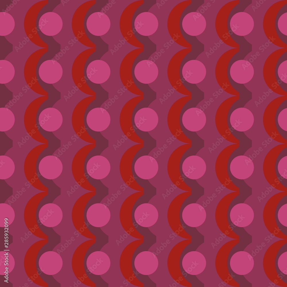 Abstract retro dotted flat seamless pattern with garlands. Timel Abstract retro dotted flat seamless pattern with garlands. Timel
