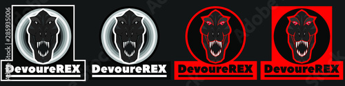 Emblem or logo. Head of dinosaur devourer REX