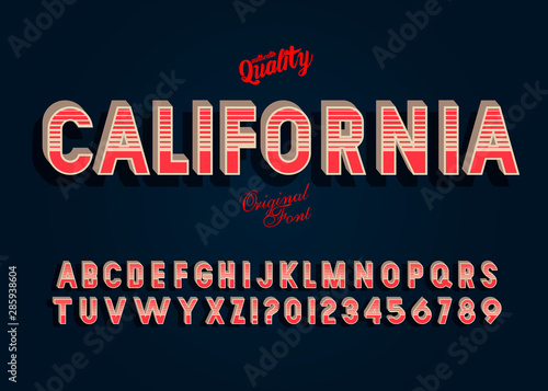 "California" Vintage 3D Alphabet.