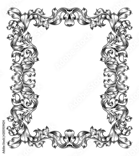A floral filigree frame bor...