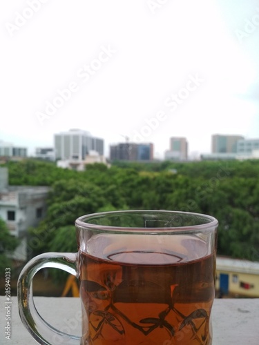 glass of beer on street