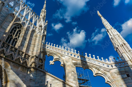 White marble statues on the...