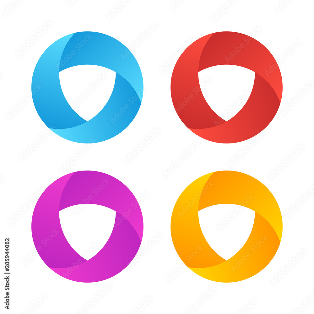 Multicolored circle logo icons set Multicolored circle logo icons set
