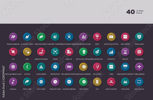 ui concept 40 colorful round icons set