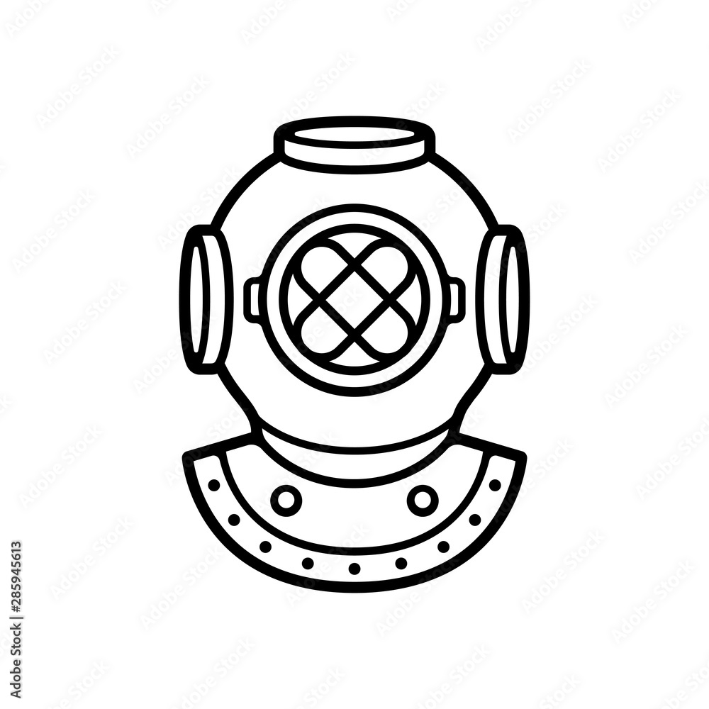 Vintage diving helmet Stock Vector | Adobe Stock