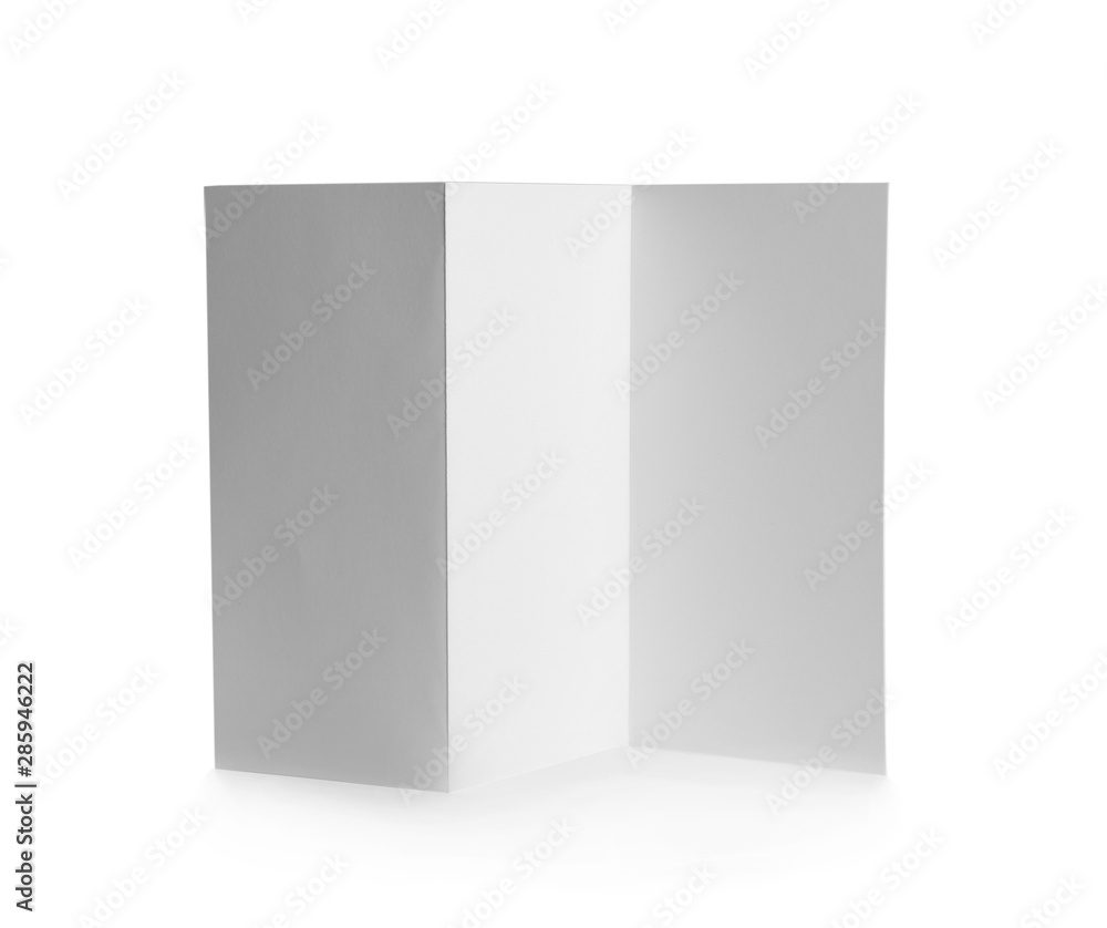 Blank brochure on white background. Mock up for design Blank brochure on white background. Mock up for design