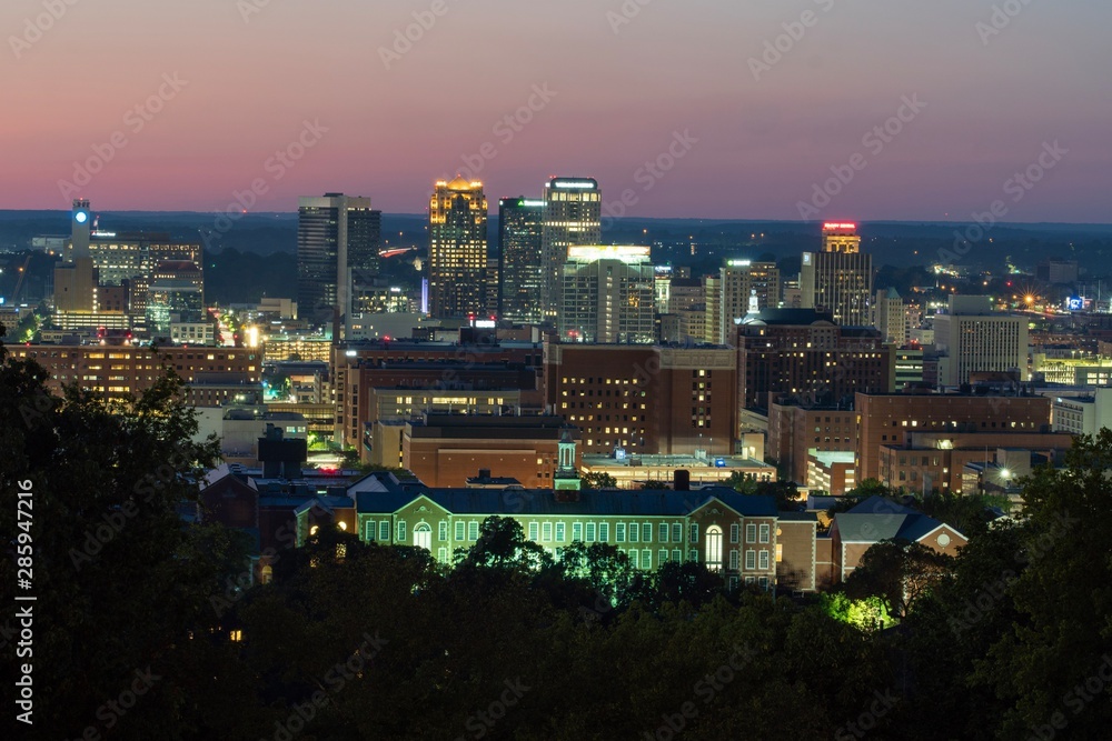 Downtown Birmingham, Alabama at night Stock Photo Adobe Stock
