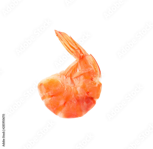 Freshly cooked delicious shrimp on white background