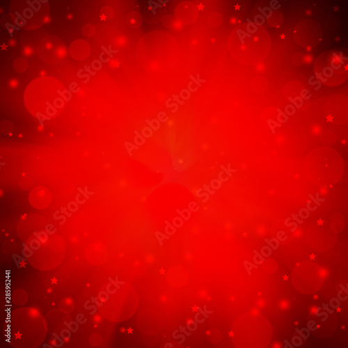 Shiny Red Background With Defocused Lights