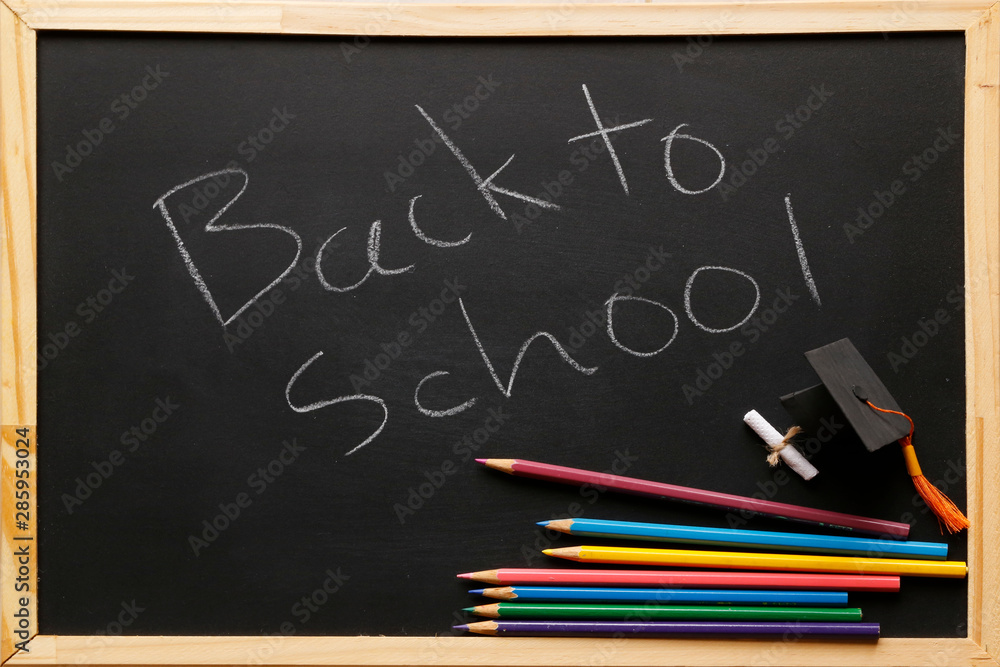 Frame chalkboard texture back to school board display for background ...