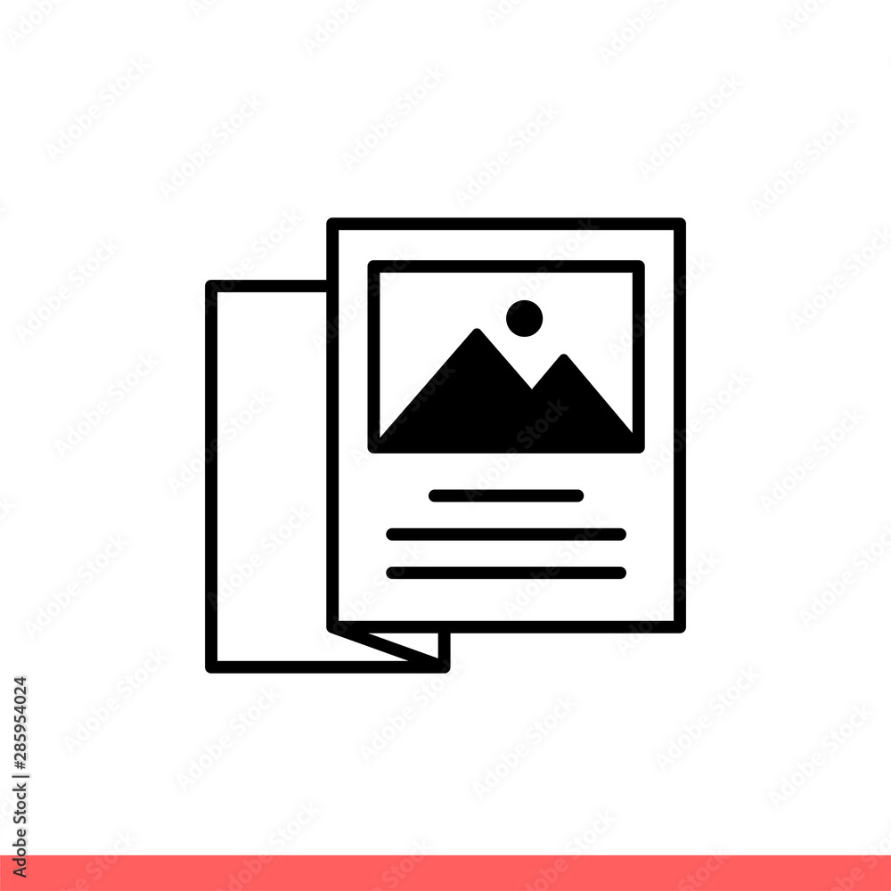 Flyer icon in flat isolated on white background, brochure vector illustration for web site or mobile app Flyer icon in flat isolated on white background, brochure vector illustration for web site or mobile app