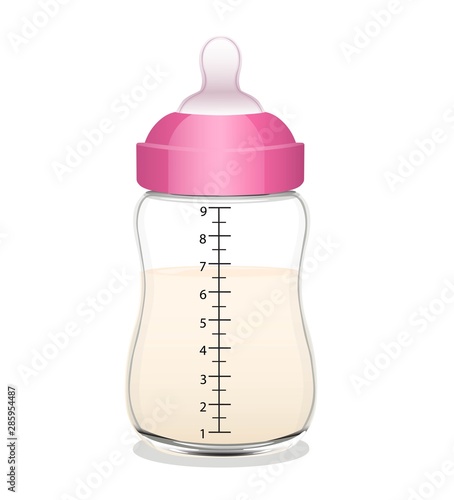 Baby bottle with milk. Vector illustrtion. © tanyapelyustka