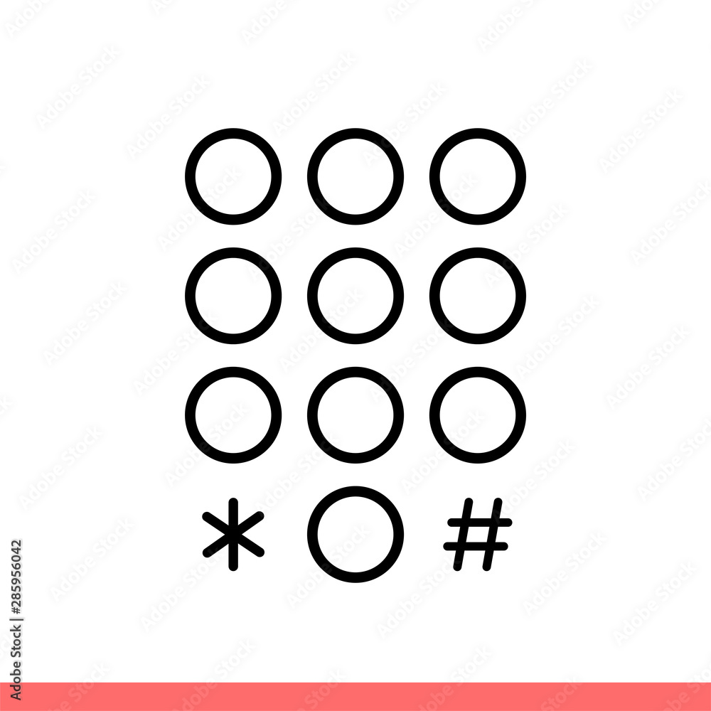 Numeric keypad icon in flat isolated on white background, number vector illustration for web site or mobile app Numeric keypad icon in flat isolated on white background, number vector illustration for web site or mobile app