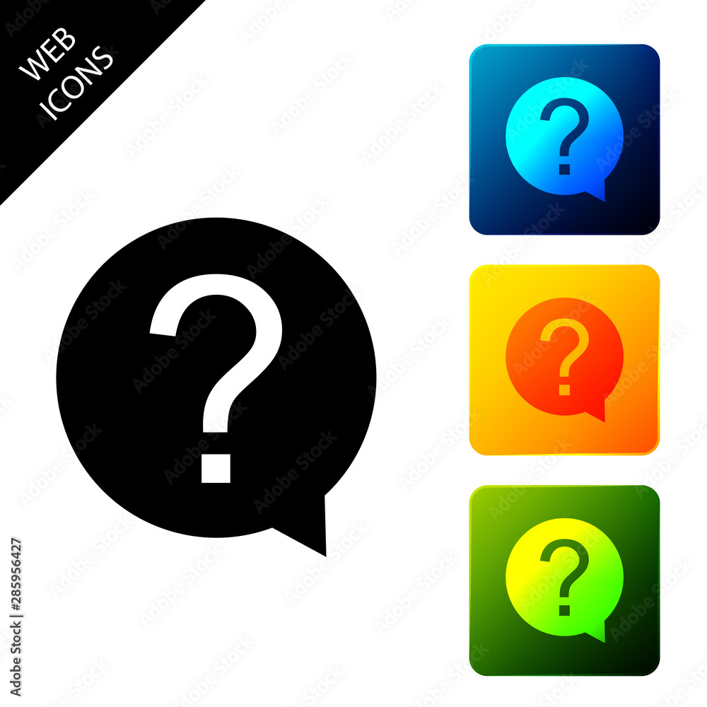 Question mark in circle icon isolated on white background. Hazard warning symbol. Help symbol. FAQ sign. Set icons colorful square buttons. Vector Illustration Question mark in circle icon isolated on white background. Hazard warning symbol. Help symbol. FAQ sign. Set icons colorful square buttons. Vector Illustration