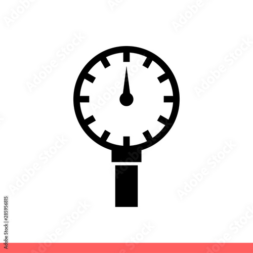 Pressure icon in flat isolated on white background, manometer vector illustration for web site or mobile app
