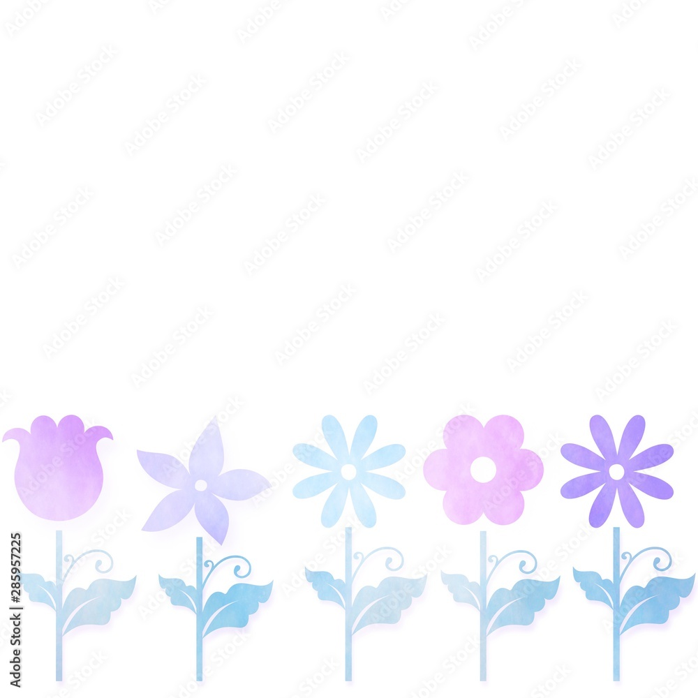 Watercolor flower illustration in purple style Watercolor flower illustration in purple style