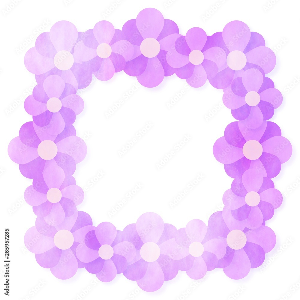 Watercolor flower illustration in purple style