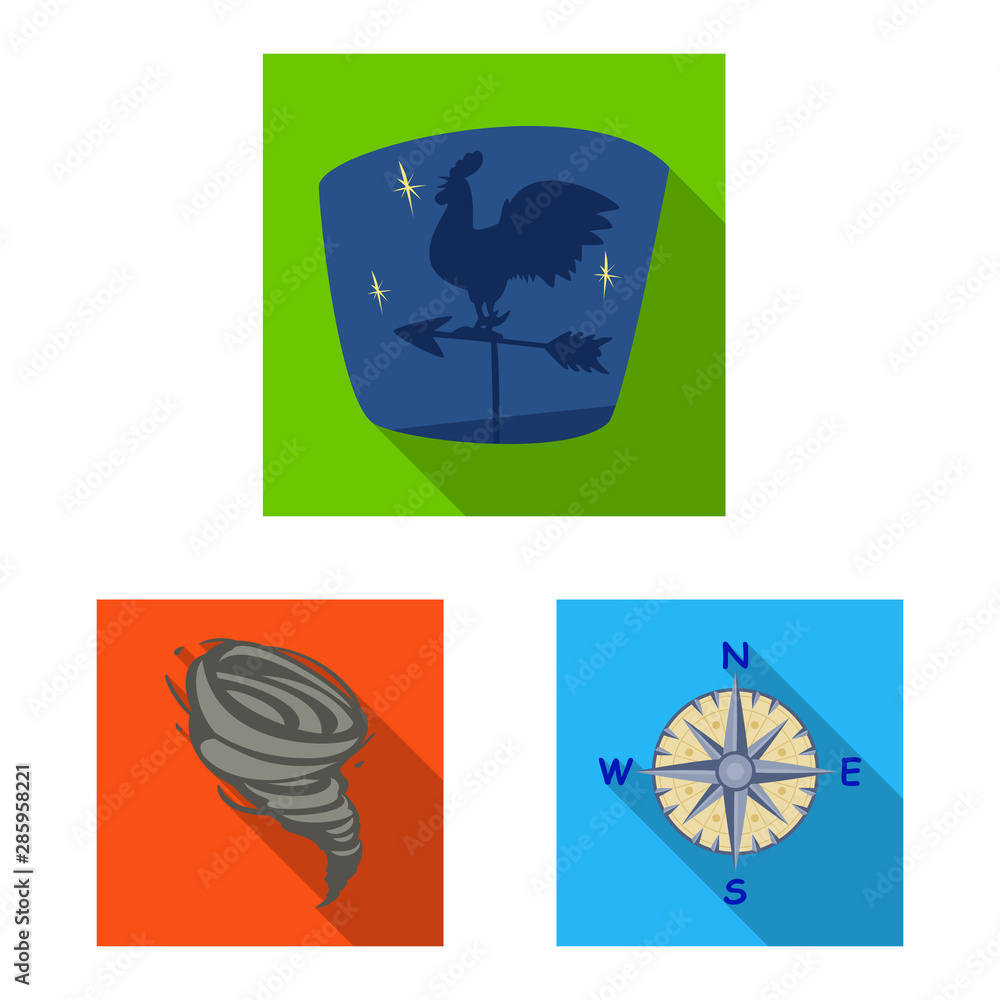 Vector illustration of weather and climate sign. Collection of weather and cloud stock vector illustration.