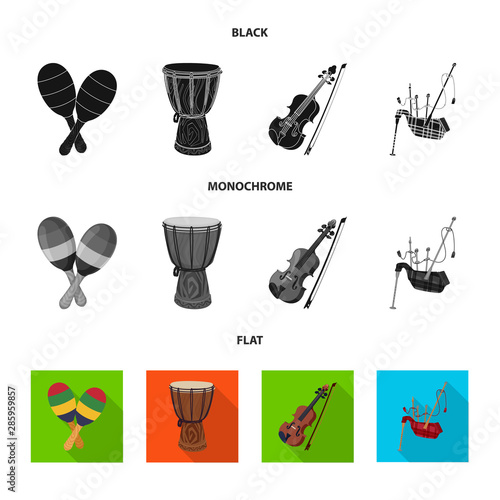 Isolated object of music and tune symbol. Set of music and tool stock vector illustration.