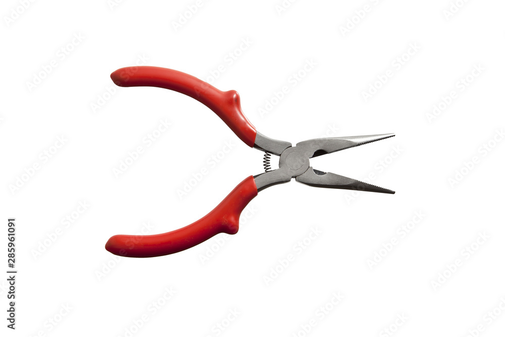 close up of pliers on white background close up of pliers on white background