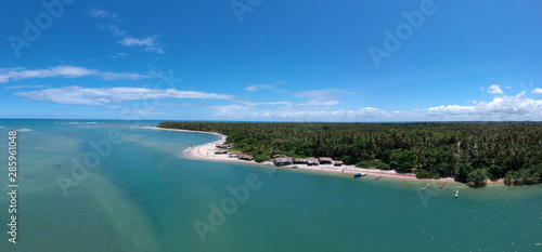 Fototapeta Naklejka Na Ścianę i Meble -  aereal view castelhanos beach at boipeba bahia brazil oct 18