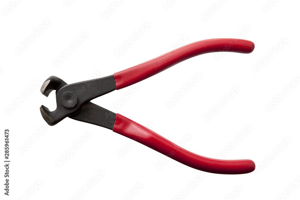 close up of wire cutter on white background close up of wire cutter on white background