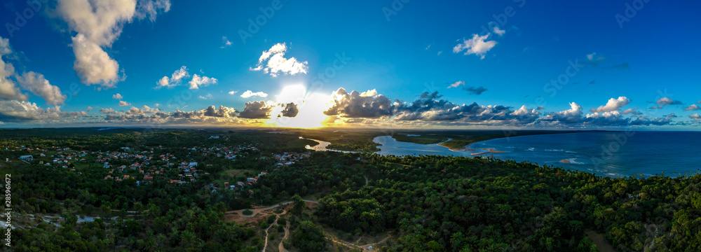 panoramic vie sunset boipeba bahia brazil oct 18
