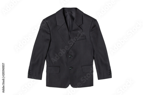  Black classic jacket isolated on white background