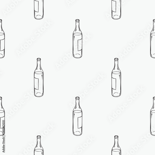 Wine Bottles Seamless Pattern