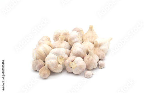 A group of garlic isolate on white background