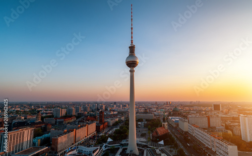 panoramic view of Berlin during sunset