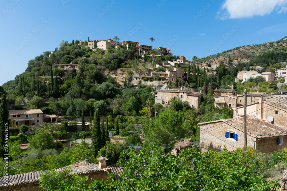 View of the village of Deia on the island of Mallorca