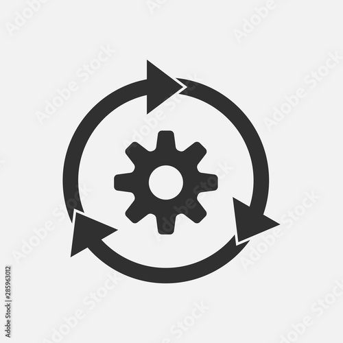 Refresh setting flat icon isolated on white background. Vector illustration.