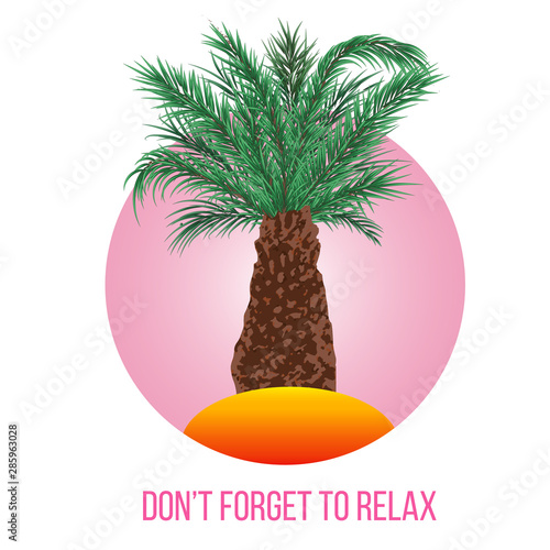 vector poster with palm tree