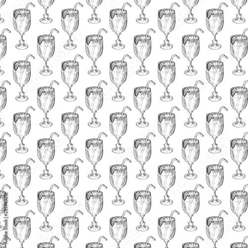 pattern with cocktail glass