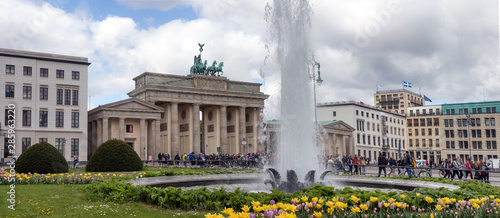 Berlin, Germany - Brandenburg Gate (Brandenburger Tor) and Pariser Platz. View from the east.  photo