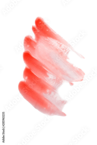 Orange color lip gloss paint on background