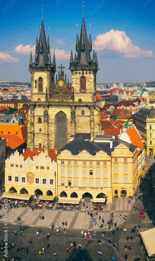 Church of Our Lady before Týn, is a gothic church and a dominant feature of the Old Town of Prague, Czech Republic